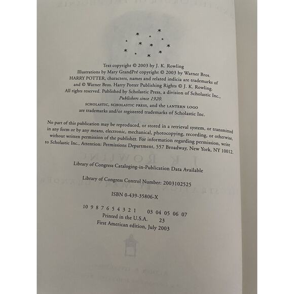First American Edition July 2003 Harry Potter and the Order of the Phoenix - Picture 8 of 8